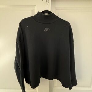 Nike Black Mock Neck Cropped Sweatshirt